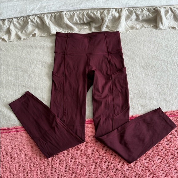 Lululemon Fast & Free Leggings - Maroon 25" - Picture 5 of 8